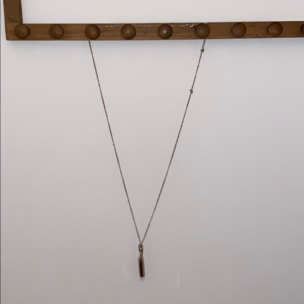 Long silver necklace